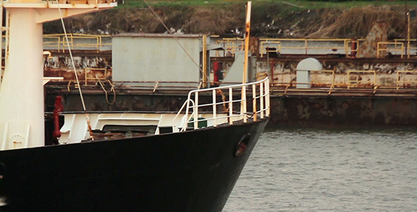 Close-up Of A Ship Moving In A Harbor