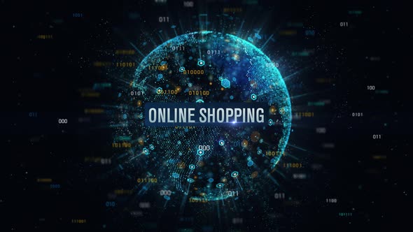 Online Shopping Digital Globe Earth 4K