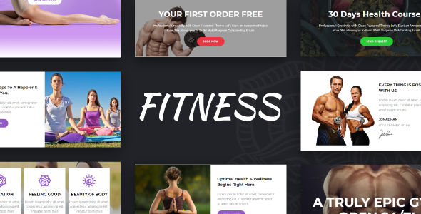 Fitness - Gym + Yoga +  Responsive Email Templates - Online Builder + Mailster + Mailchimp