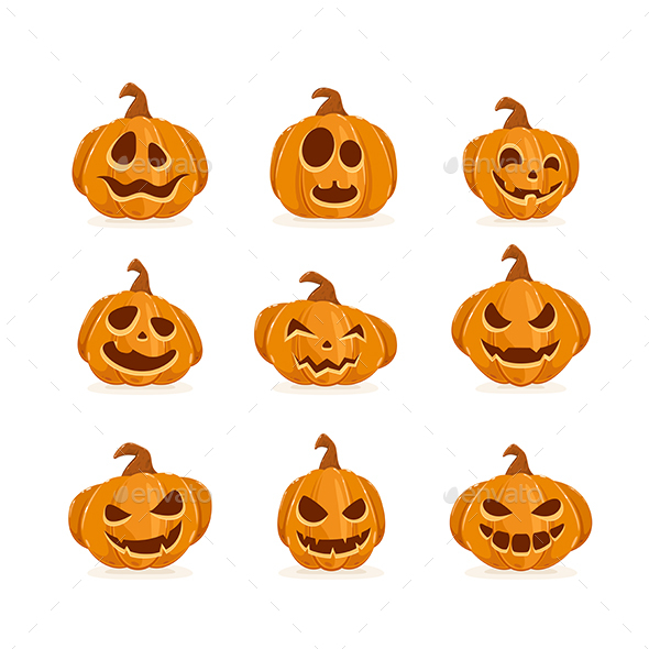 Set of Pumpkins for Halloween