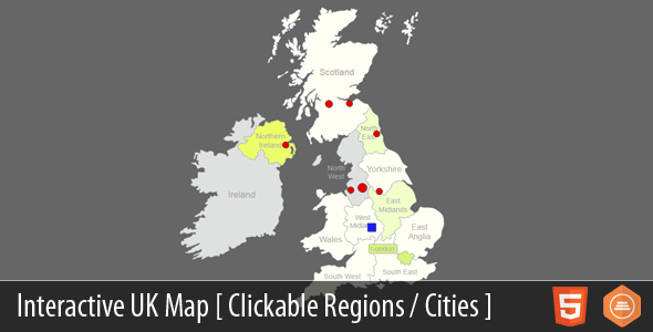 Interaktywna mapa Wielkiej Brytanii - HTML5