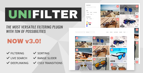 UniFilter  - Multipurpose jQuery Plugin for Filtering, Sorting & Searching