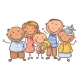 Family of Five Cartoon Graphics - GraphicRiver Item for Sale