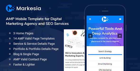 Markesia - AMP Mobile Template for SEO & Digital Marketing Agency