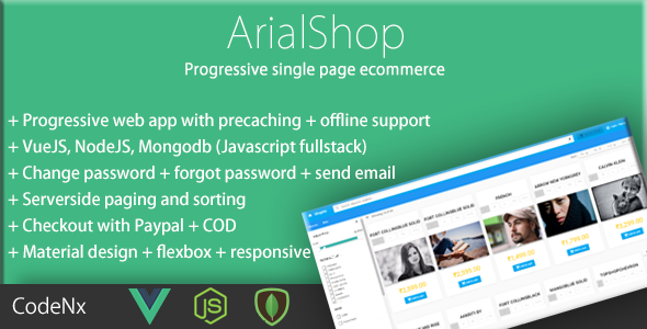 Arialshop - Javascript eCommerce Website With Modern Features