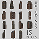 Urban Buildings Pack (15 pieces) - 3DOcean Item for Sale