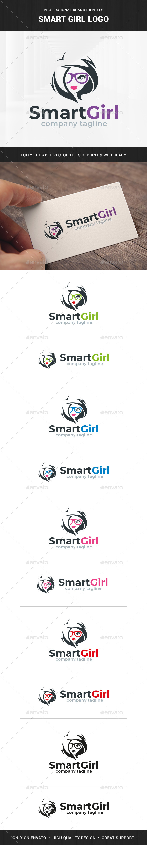 Smart Girl Logo Template