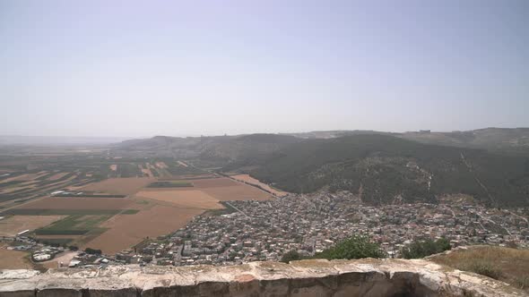 Village seen from a hill