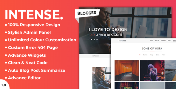 Intensywny - responsywny szablon Bloggera z portfolio