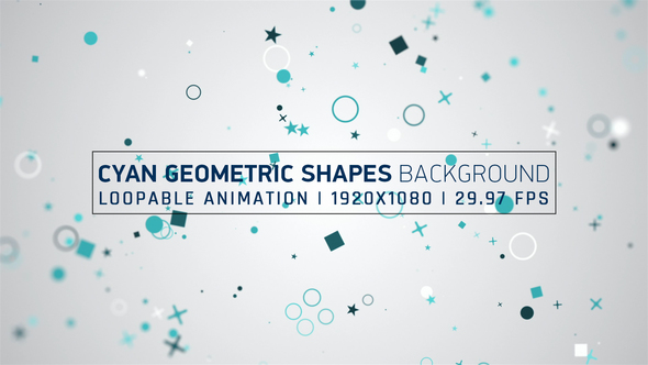 Cyan Geometric Shapes Background