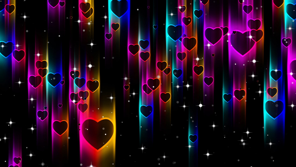 Heart Valentine Colorful Neon