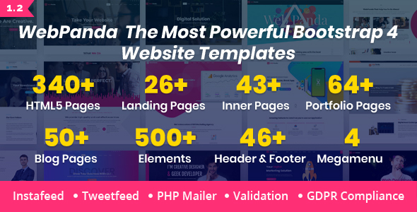 WebPanda - Bootstrap 4 Multipurpose Responsive HTML5 Template