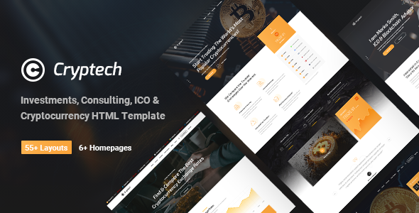 Cryptech - Responsive Bitcoin, Cryptocurrency and Investments HTML Template