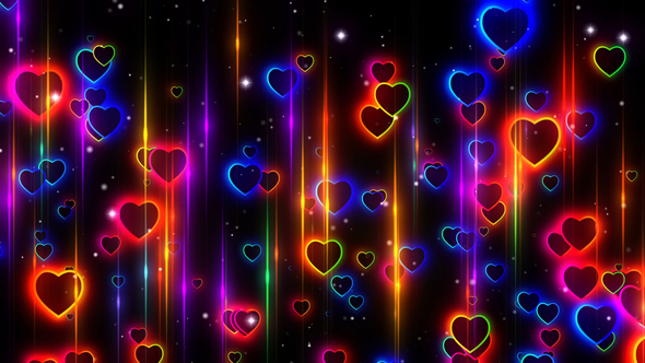Heart Colorful Neon Background