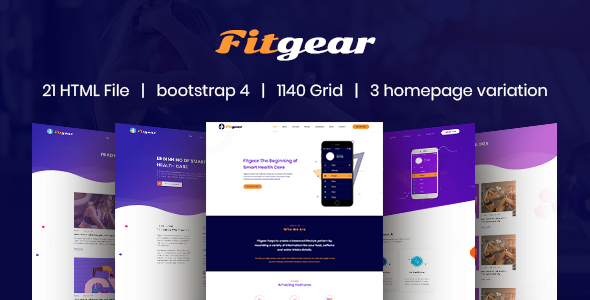 Fitgear App Landing HTML5 Template