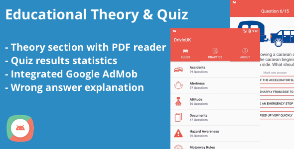 Educational Theory and Quiz Tests Android App