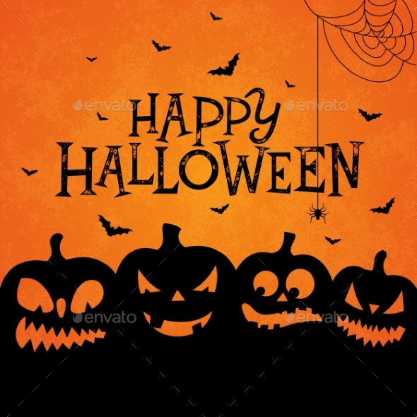 Happy Halloween Banner Illustration