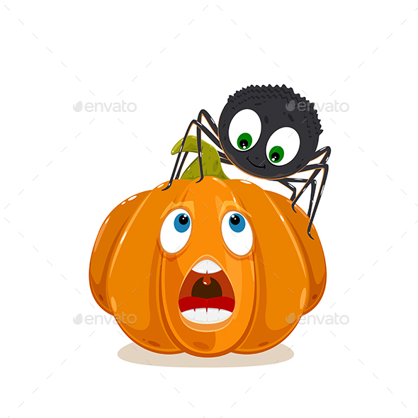 Spider and Pumpkin for Halloween