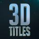 3D Titles - No Plugins - VideoHive Item for Sale