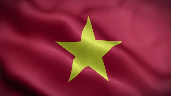 Vietnam Flag Textured Waving Front Background HD