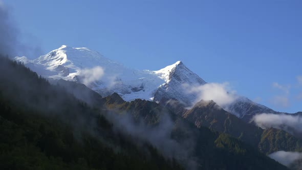 Mont blanc with clouds timelapse