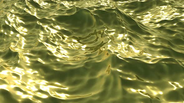 Gold Wave Soft Ocean Surface Reflection of Sunlight Super Slow Motion 1000Fps