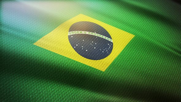 fabric pattern waving brazil flag of