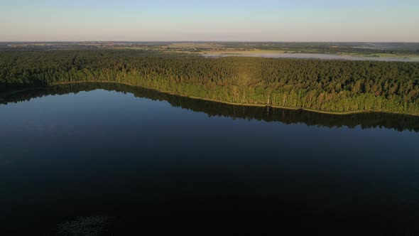 Top View of the Lake Bolta in the Forest in the Braslav Lakes National Park, the Most Beautiful
