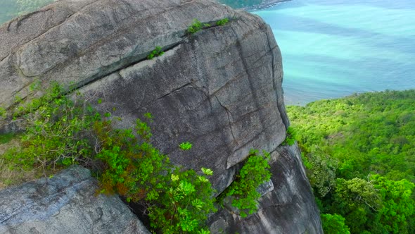 Aerial View of Bottle Beach and Viewpoint in Koh Phangan Thailand