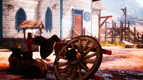 Old American Wild Western Style Town alt