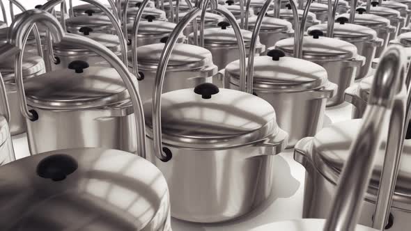 Stainless Steel Pots Isolated On White Background Hd