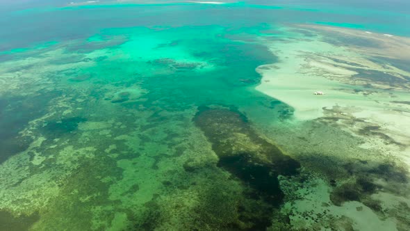 Transparent Blue Sea Water in the Lagoon.