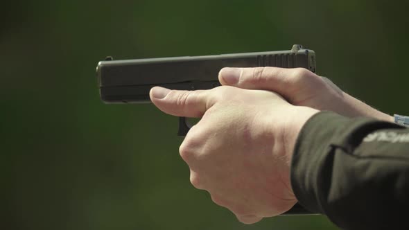 Close-up Shot of a Pistol