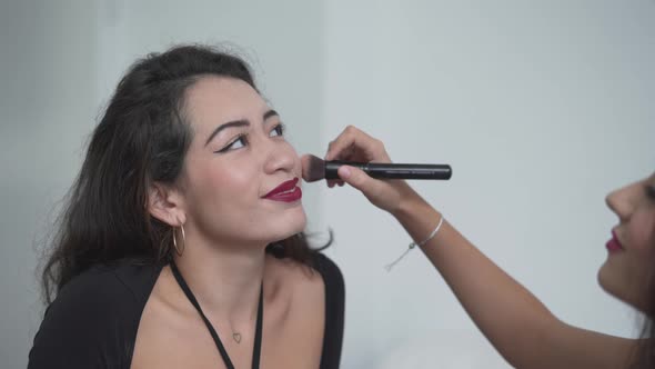 Beautiful Colombian Girls On Makeup Session For Halloween Party In Valencia Spain