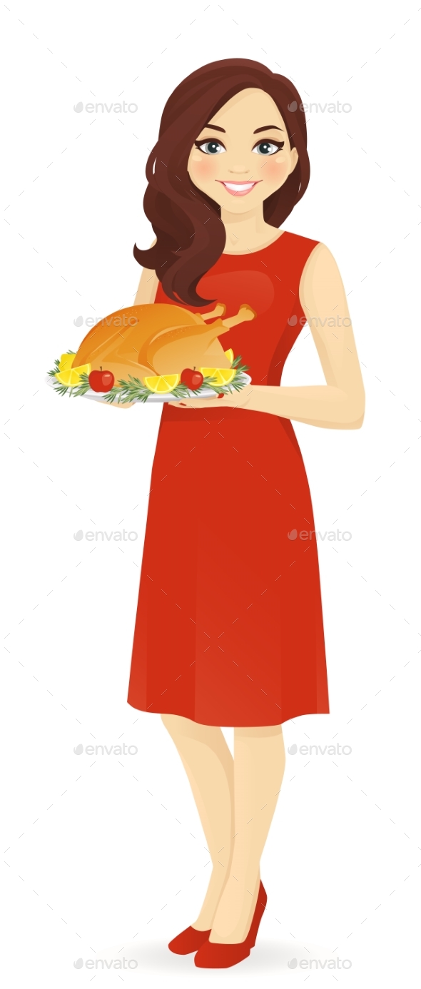 Woman with Turkey