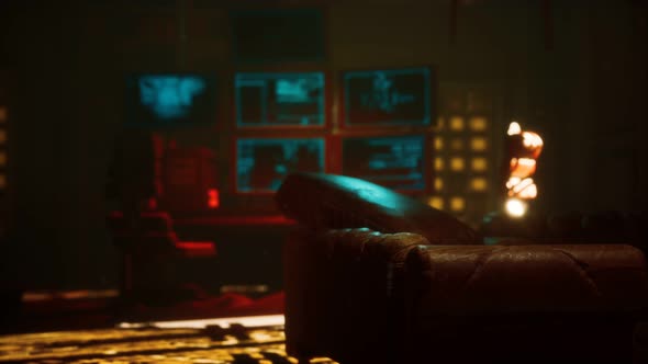 Sci Fi Futuristic Interior with Neon Lights alt