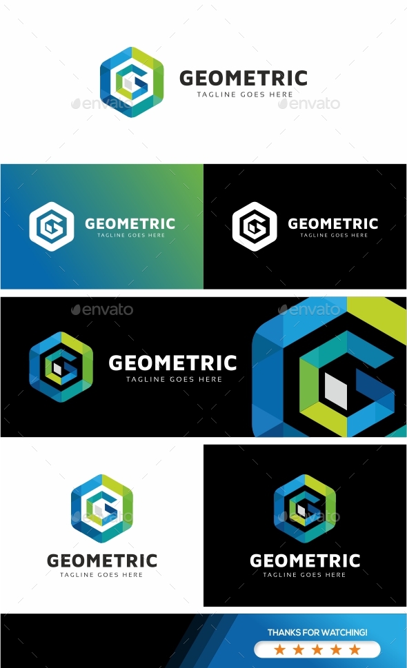 Geometric - G Letter Hexagon Tech Logo