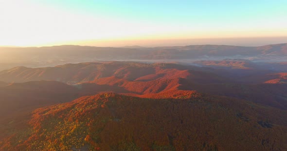 Landscape with Sun Light Shining the Beautiful Dramatic Sunrise in the Mountains