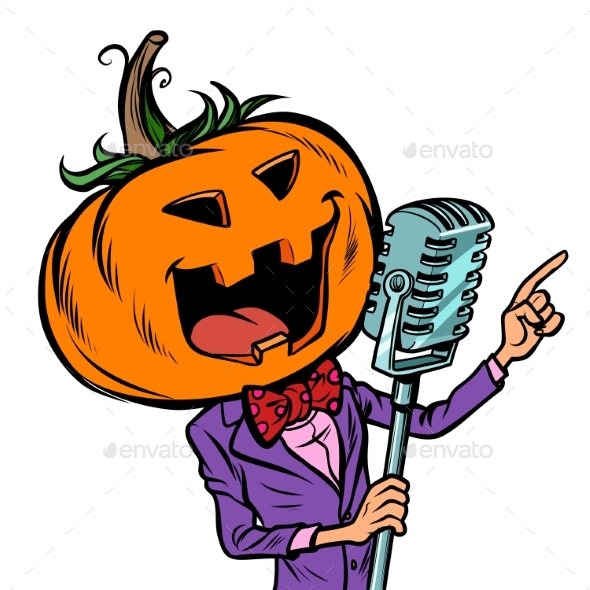 Halloween Pumpkin Character Singer
