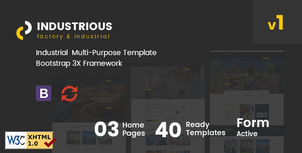 Industrious - Factory & Industrial Responsive HTML5 Template