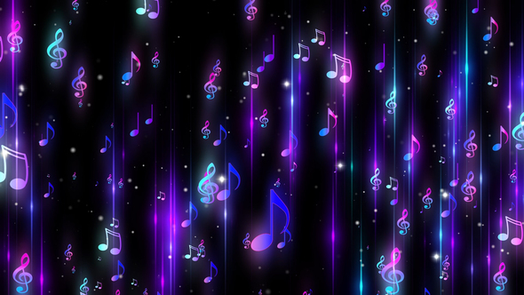 Music Notes Blue Background