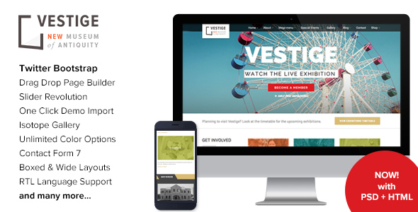 Vestige - Muzeum Responsywne motywy WordPress