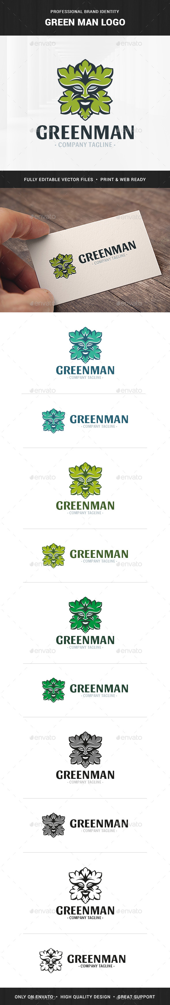 Green Man Logo Template
