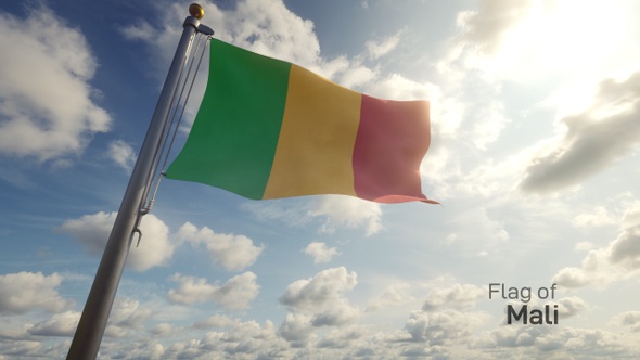 Mali Flag on a Flagpole