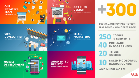 Digital Agency Promotion - Flat Design Concepts