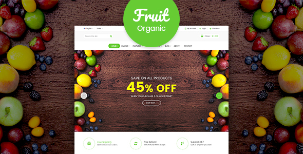 Fruit Shop - Organic Food Responsive Magento 2 / Adobe Commerce Theme
