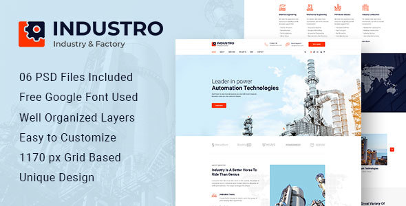 Industro - Industrial PSD Template