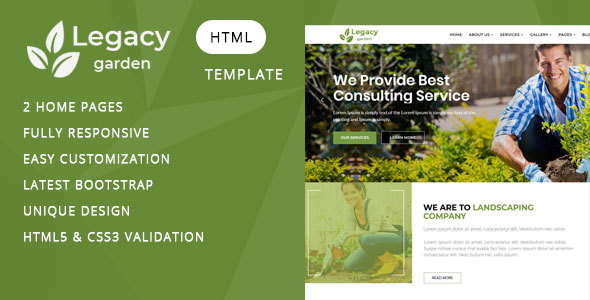 Legacy - Garden and Landscape Company HTML Template