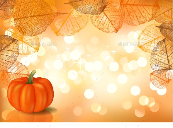 Festive Background with Pumpkin