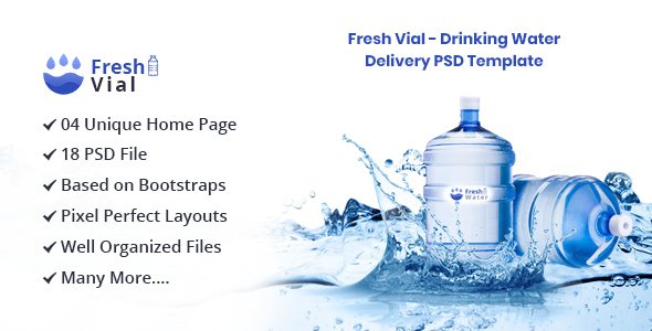 Fresh Vial - Drinking Mineral Water Delivery PSD Template